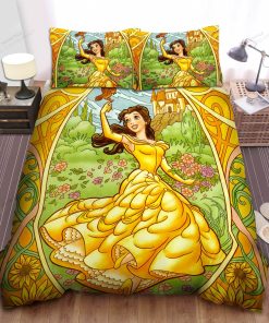 Disney Princess Belle In Beautiful Yellow Dress Bed Sheet Spread Comforter Duvet Cover Bedding Sets