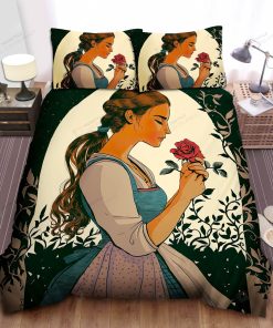 Disney Princess Belle In Blue Farm Girl Maid Dress Sheet Spread Comforter Duvet Cover Bedding Sets