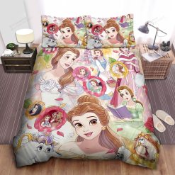 Disney Princess Belle In Different Appearances Bed Sheet Spread Comforter Duvet Cover Bedding Sets