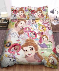 Disney Princess Belle In Different Appearances Bed Sheet Spread Comforter Duvet Cover Bedding Sets