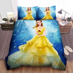 Disney Princess Belle In The Snow Artwork Bed Sheet Spread Comforter Duvet Cover Bedding Sets