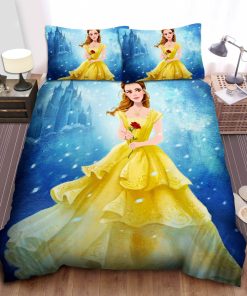 Disney Princess Belle In The Snow Artwork Bed Sheet Spread Comforter Duvet Cover Bedding Sets