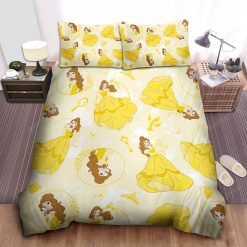 Disney Princess Belle Multiple Belle Pattern Bed Sheet Duvet Cover Bedding Sets