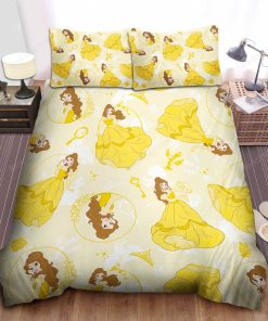 Disney Princess Belle Multiple Belle Pattern Bed Sheet Duvet Cover Bedding Sets