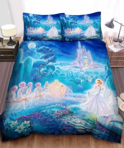 Disney Princess Cinderella And The Magical Pumpkin Coach Bed Sheet Duvet Cover Bedding Sets