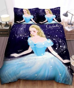 Disney Princess Cinderella Beautiful Drawing Bed Sheet Spread Comforter Duvet Cover Bedding Sets