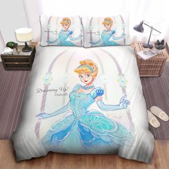 Disney Princess Cinderella Dreaming Up Artwork Bed Sheet Duvet Cover Bedding Sets