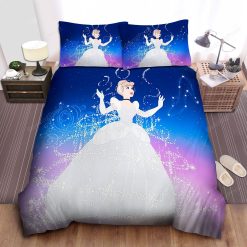 Disney Princess Cinderella In Magical Transformation Process Bed Sheet Duvet Cover Bedding Sets