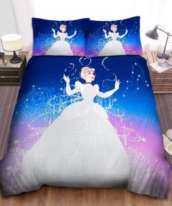 Disney Princess Cinderella In Magical Transformation Process Bed Sheet Duvet Cover Bedding Sets