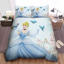 Disney Princess Cinderella Singing With The Birds Bed Sheet Duvet Cover Bedding Sets
