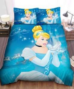Disney Princess Cinderella With The Glass Slipper Bed Sheet Spread Duvet Cover Bedding Sets