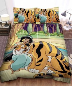 Disney Princess Jasmine And Rajah Drawing Bed Sheets Spread Comforter Duvet Cover Bedding Sets