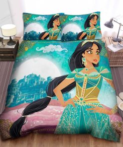 Disney Princess Jasmine And The City Illustration Bed Sheets Spread Comforter Duvet Cover Bedding Sets