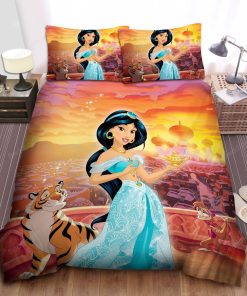 Disney Princess Jasmine With Rajah Abu And The Magic Lamp Bed Sheets Duvet Cover Bedding Sets
