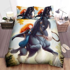 Disney Princess Merida & Angus Horse Riding Bed Sheet Spread Comforter Duvet Cover Bedding Sets