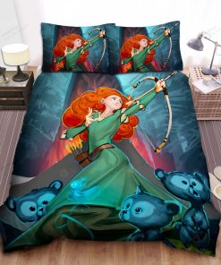 Disney Princess Merida & Little Bears Bed Sheet Spread Comforter Duvet Cover Bedding Sets