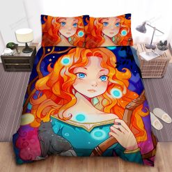 Disney Princess Merida In Chibi Style Bed Sheet Spread Comforter Duvet Cover Bedding Sets