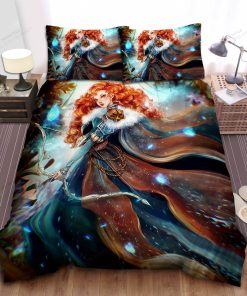 Disney Princess Merida In Royal Costume Illustration Bed Sheet Spread Comforter Duvet Cover Bedding Sets