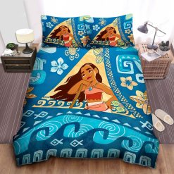 Disney Princess Moana Among Waves Vector Bed Sheet Duvet Cover Bedding Sets