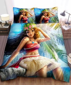 Disney Princess Moana Beautifully On The Palm Tree Bed Sheet Spread Comforter Duvet Cover Bedding Sets