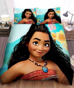 Disney Princess Moana With Small Flowers Bed Sheet Duvet Cover Bedding Sets