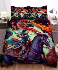 Disney Princess Mulan & Mushu On The Battle Field Bed Sheets Spread Comforter Duvet Cover Bedding Sets