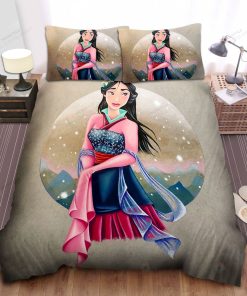 Disney Princess Mulan In Hanfu Portrait Bed Sheets Spread Comforter Duvet Cover Bedding Sets