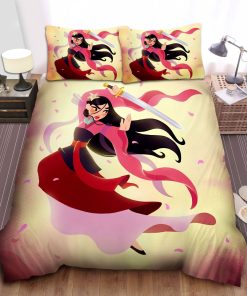Disney Princess Mulan Practicing Swordsmanship In Hanfu Bed Sheets Spread Comforter Duvet Cover Bedding Sets