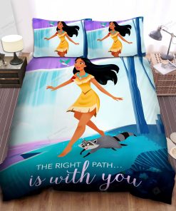 Disney Princess Pocahontas With Meeko & Flits Digital Art Bed Sheet Spread Comforter Duvet Cover Bedding Sets