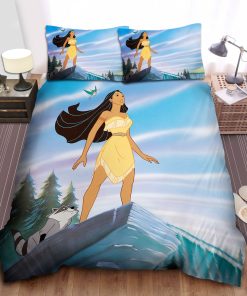 Disney Princess Pocahontas With Meeko & Flits On The Cliff Bed Sheet Spread Comforter Duvet Cover Bedding Sets