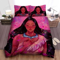 Disney Princess Pocahontas With Pink Leaf Magics Bed Sheet Spread Comforter Duvet Cover Bedding Sets