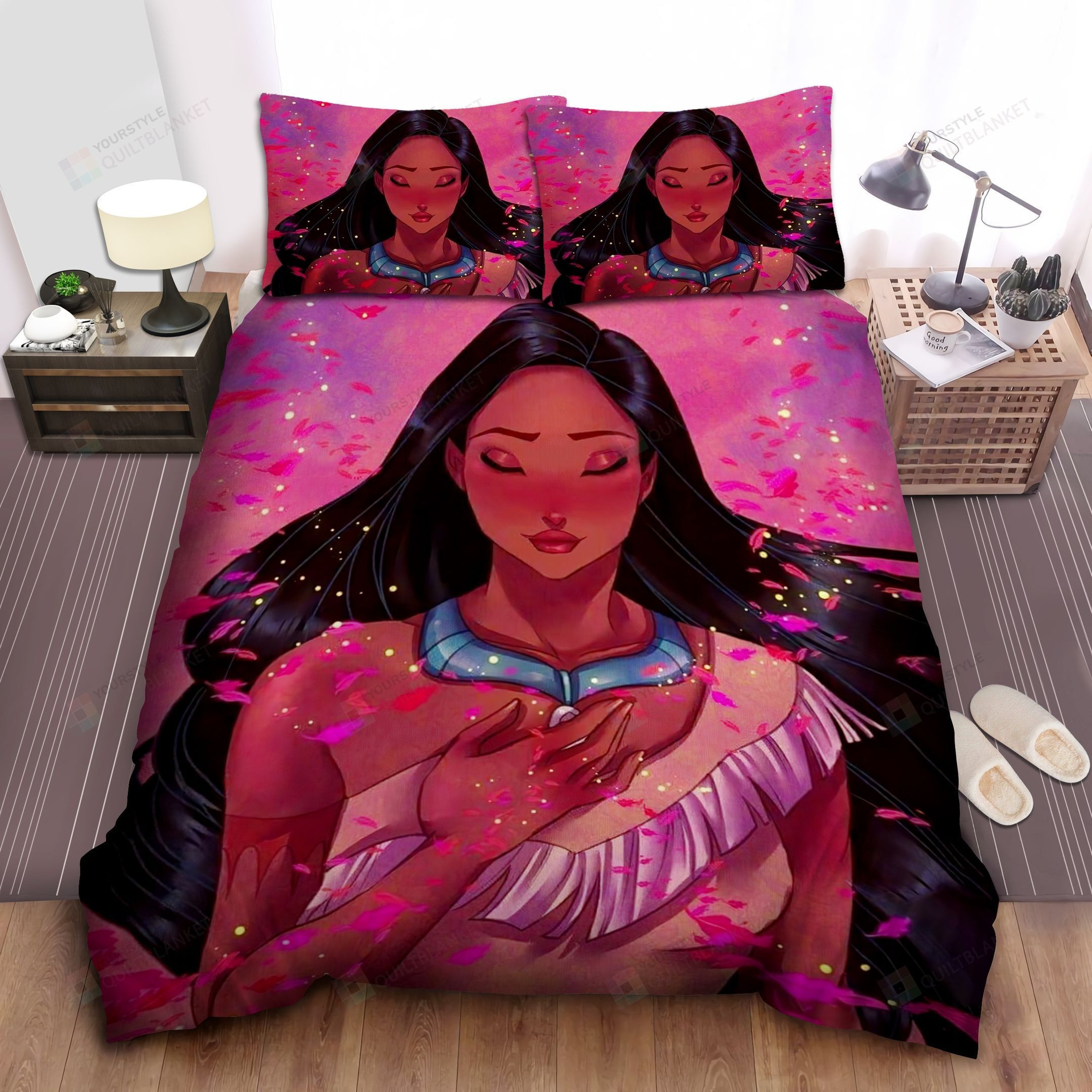 Disney Princess Pocahontas With Pink Leaf Magics Bed Sheet Spread Comforter Duvet Cover Bedding Sets Disney Princess Pocahontas With Pink Leaf Magics Bed Sheet Spread Comforter Duvet Cover Bedding Sets