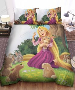 Disney Princess Rapunzel & The Rabbits Bed Sheet Spread Comforter Duvet Cover Bedding Sets