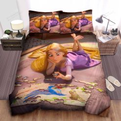 Disney Princess Rapunzel And Jigsaw Puzzle Bed Sheet Spread Comforter Duvet Cover Bedding Sets