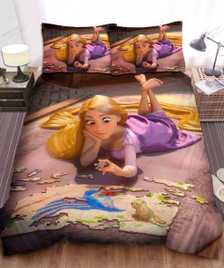 Disney Princess Rapunzel And Jigsaw Puzzle Bed Sheet Spread Comforter Duvet Cover Bedding Sets