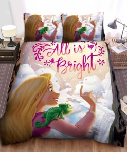 Disney Princess Rapunzel And Pascal All Is Bright Bed Sheet Duvet Cover Bedding Sets