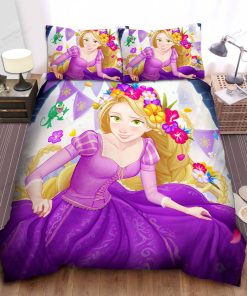 Disney Princess Rapunzel Dancing Bed Sheet Spread Comforter Duvet Cover Bedding Sets