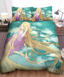 Disney Princess Rapunzel In Anime Art Style Bed Sheet Spread Comforter Duvet Cover Bedding Sets