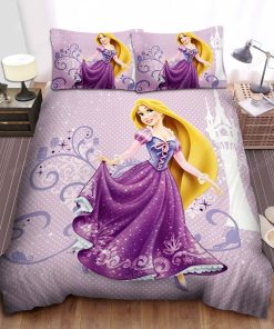 Disney Princess Rapunzel In Sparkling Purple Dress Bed Sheet Duvet Cover Bedding Sets