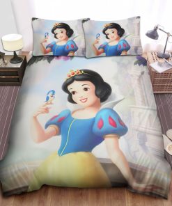 Disney Princess Snow White & Blue Bird Digital Art Bed Sheet Duvet Cover Bedding Sets