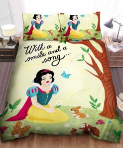 Disney Princess Snow White & The Animals Drawing Bed Sheet Spread Comforter Duvet Cover Bedding Sets