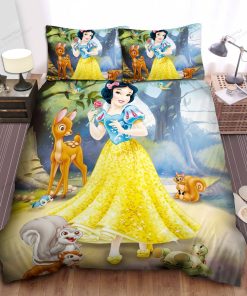Disney Princess Snow White & The Animals In The Forest Bed Sheet Spread Comforter Duvet Cover Bedding Sets
