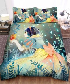 Disney Princess Snow White & The Poisoned Apple Illustration Bed Sheet Spread Comforter Duvet Cover Bedding Sets