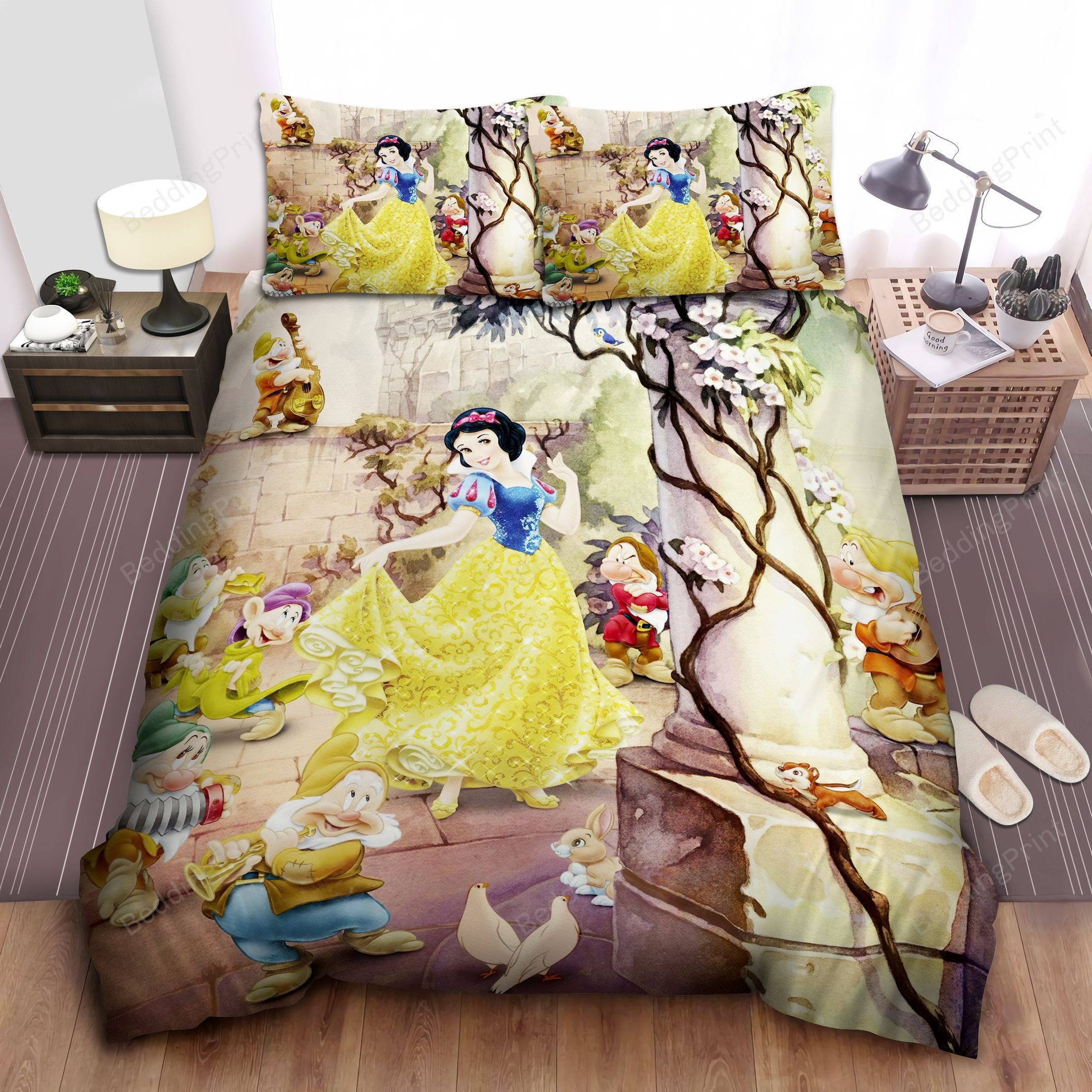 Disney Princess Snow White & The Seven Dwarfs Vintage Style Bed Sheet Duvet Cover Bedding Sets Disney Princess Snow White & The Seven Dwarfs Vintage Style Bed Sheet Duvet Cover Bedding Sets