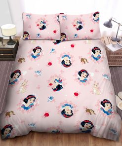 Disney Princess Snow White Bird And Apple Pattern Bed Sheet Duvet Cover Bedding Sets
