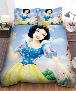 Disney Princess Snow White In Sparkle Dress And Queen Crown Bed Sheet Spread Comforter Duvet Cover Bedding Sets