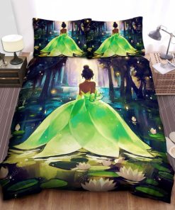 Disney Princess Tiana Among Glowing Lotuses Bed Sheet Duvet Cover Bedding Sets