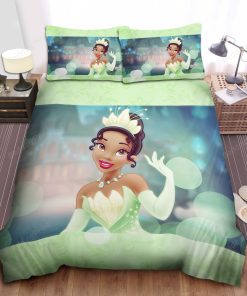 Disney Princess Tiana With Crown Bed Sheet Spread Duvet Cover Bedding Sets