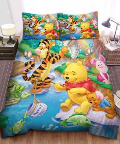 Disney Winnie The Pooh & Friends In The Stream Bed Sheets Duvet Cover Bedding Sets