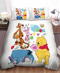 Disney Winnie The Pooh & Pals Cute Pattern Bed Sheets Spread Comforter Duvet Cover Bedding Sets
